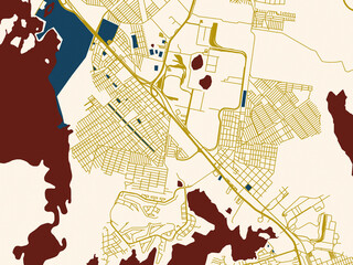 Graphic city map artwork of Miramar, Mexico