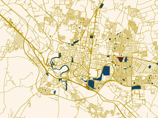 City street layout map of San Juan del Rio, Mexico © W&S Stock