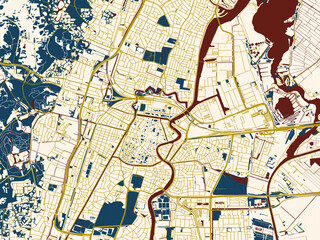 Abstract city map of Haarlem, Netherlands