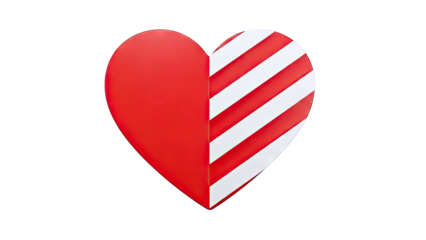 Heart Shape with Red and White Stripes