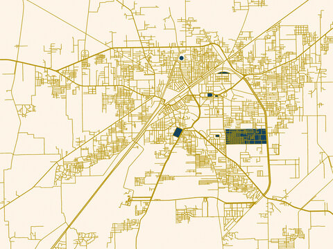 Rahim Yar Khan, Pakistan &ndash; minimalist flat city map