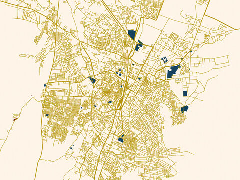 City street layout map of Quetta, Pakistan