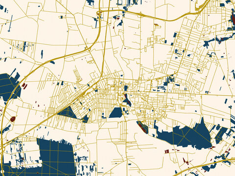 Clean urban street map of Pabianice, Poland