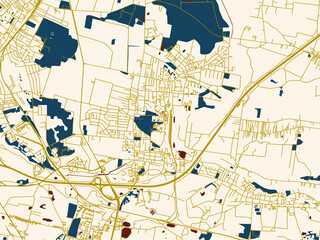 Naklejka premium Clean urban street map of Piekary Slaskie, Poland