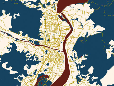 Abstract city map of Ramnicu Valcea, Romania