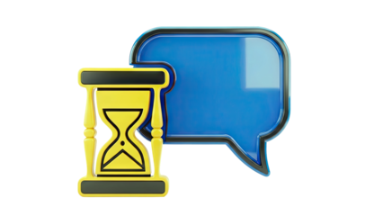 Hourglass and Speech Bubble Icon