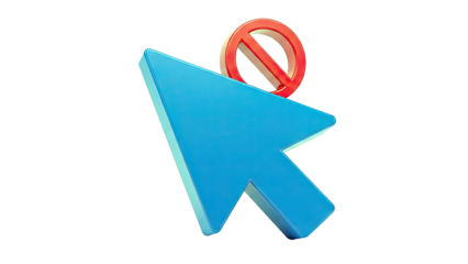 Blue Cursor with Red Prohibition Sign
