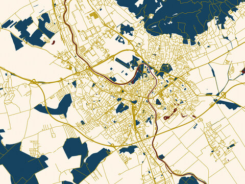City street layout map of Nitra, Slovakia