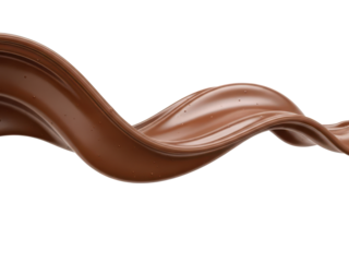 Rippled milk chocolate melted wave isolated cutout realistic high detail mouthwatering sweet temptation