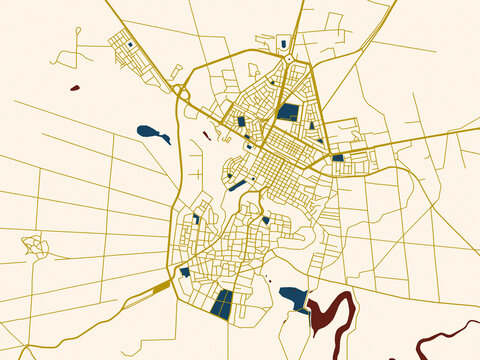 Clean urban street map of Dara, Syrian Arab Republic