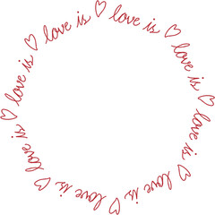 red frame with hearts