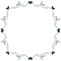 black frame with hearts