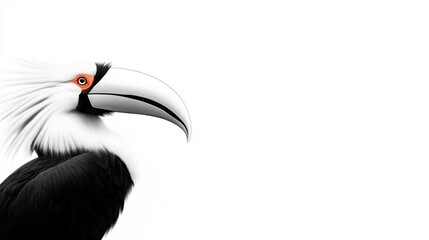 Obraz premium Majestic Toucan with Striking Colors Against Minimalist Background