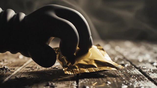 Condom Cartoon Safe Sex Protection Mystery Glove Dark Scene