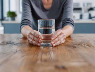 Calm Workplace Wellness Concept, Hands Relaxing on Office Desk
