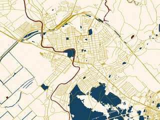 Obraz premium Modern flat map of Pavlohrad, Ukraine