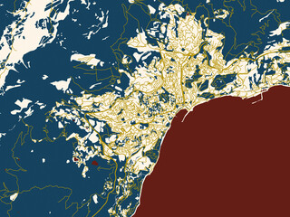 Obraz premium Abstract city map of Yalta, Ukraine