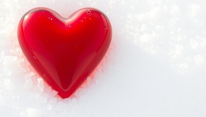 Fototapeta premium Red heart in snow