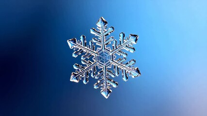 Snowflake crystal on blue background - Powered by Adobe