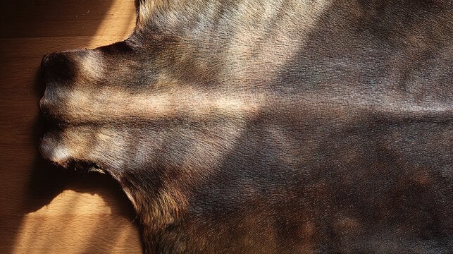 taut. Animal hide stretched on wooden frame, textured surface in sunlight. wildlife magazines, conservation campaigns, designed for eco-tourism storytelling and nature documentaries and education.