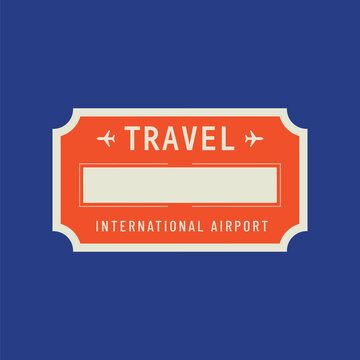 Red airport badge vector