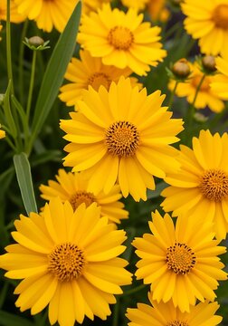 Sunburst Blooms: A Field of Golden Coreopsis Radiance