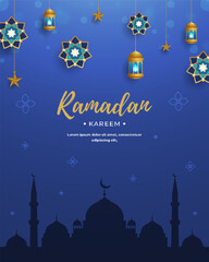Islamic Ramadan Kareem Decorative Background Template