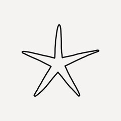 Obraz premium Simple starfish line drawing vector