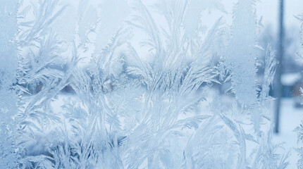 Fototapeta premium icicles on the window