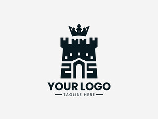 Naklejka premium king of the castle vector logo illustration