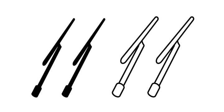 Car windscreen wiper set icon isolated on white background.