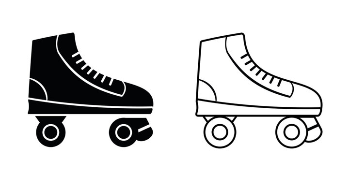 Roller skate set icon isolated on white background.