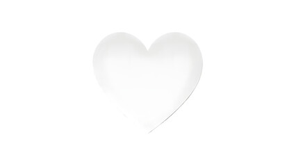 A single white heart shaped balloon floating in the air isolated on transparent background