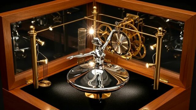 Foucault Pendulum Experiment in Wooden Display Case.