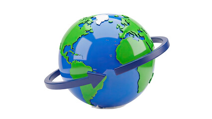 3D Globe with Orbiting Arrow