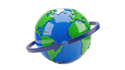 3D Globe with Orbiting Arrow