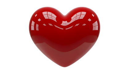 A large red heart on a transparent background