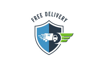 Dynamic Shield Icon Symbolizing Expedited and Secure Complimentary Shipping Services