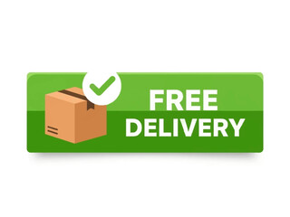 Eye-catching promotional banner highlighting convenient and free delivery services for online shopping