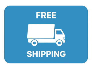 Vibrant blue graphic icon promoting complimentary shipping services for customer convenience and satisfaction