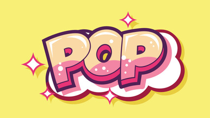A playful vector design featuring the word 'pop' in a thick, modern style, conveying a sense of fun and energy.