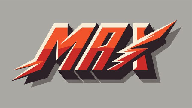 A dynamic vector illustration of the word 'Max', conveying energy and power