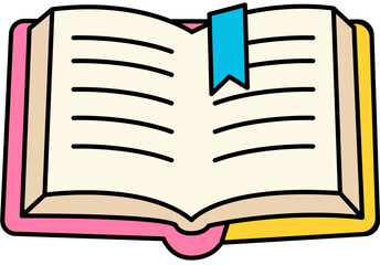 Open Book Icon Minimal Illustration