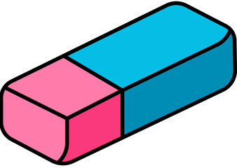 School Eraser Icon for Education and Stationery Design