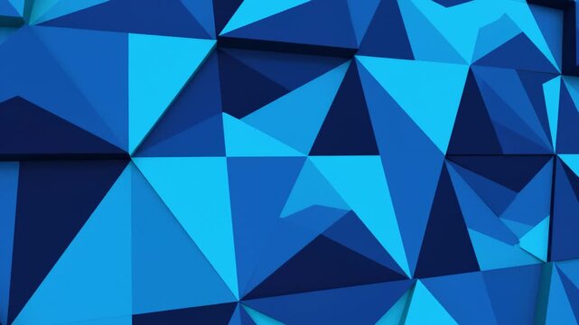 Abstract Blue Triangular Pattern Morphing Seamlessly, 3d Animation