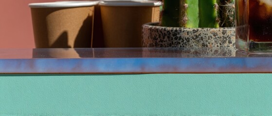 Business Hand Scanning QR Code on Coffee Shop Counter with Mobile Phone for Digital Payment and Paperless Transactions