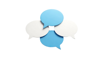 Four Speech Bubbles Arranged in a Flower Pattern