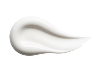 A dollop of white cream or lotion, smooth and shiny, perfect for skincare or cosmetic applications isolated on transparent background