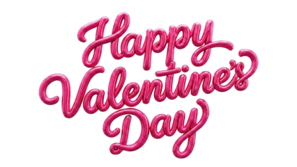 Pink Metallic Foil Balloon Happy Valentine's Day Typography