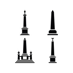 Monument Landmark Silhouette Vector Icon Set